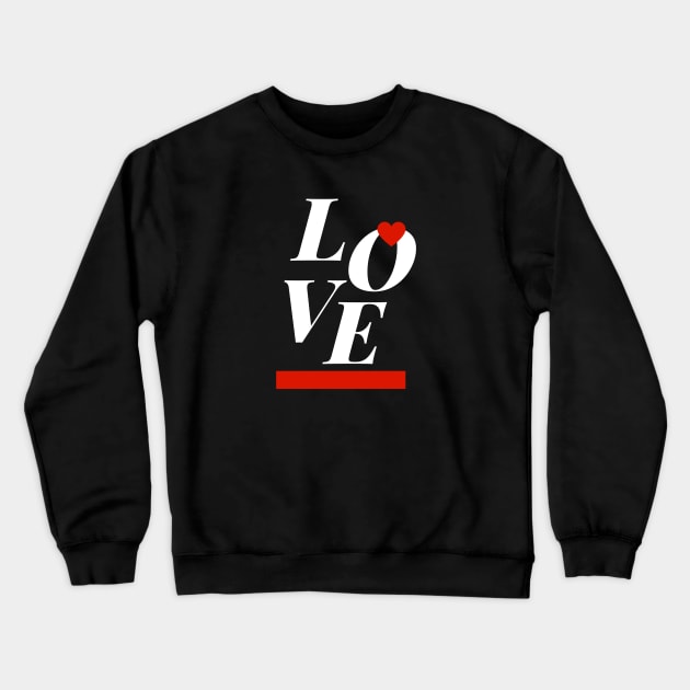 Love red heart and horizontal line Crewneck Sweatshirt by Jenmag